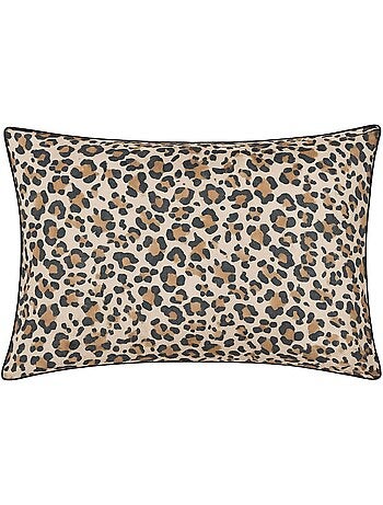 Funda de almohada de algodón percal con estampado de leopardo