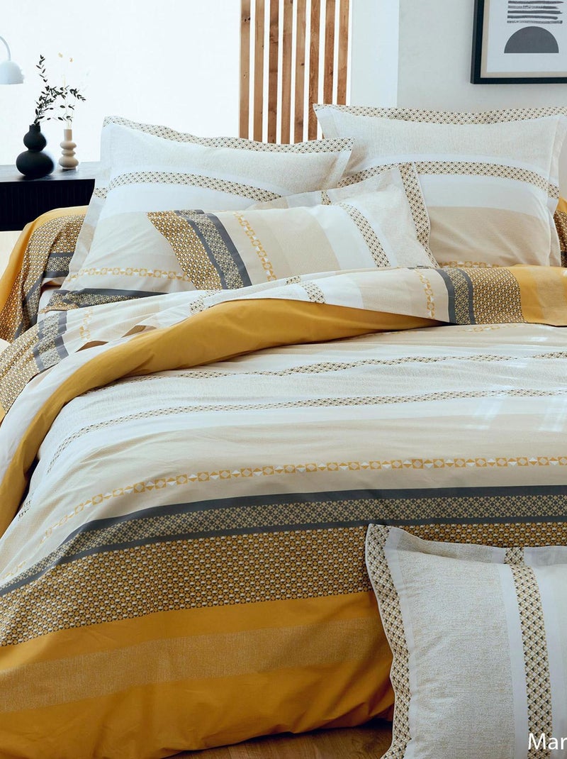 Funda de almohada de algodón percal con estilo étnico chic Amarillo - Kiabi
