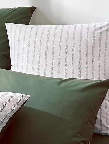 Funda de almohada de algodón percal con rayas