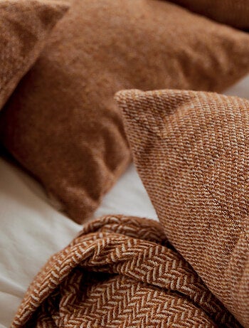 Funda de almohada de lana con microestampado de rombos