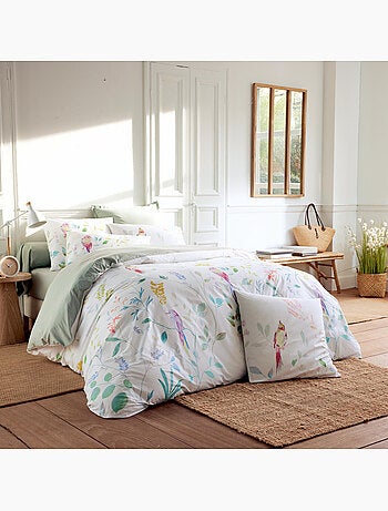 Funda de almohada de pájaro de algodón percal de 80 hilos