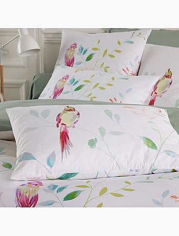 Funda de almohada de pájaro de algodón percal de 80 hilos