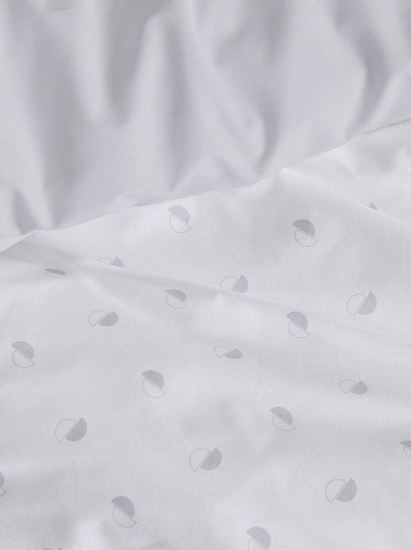 Funda de almohada de percal con estilo geométrico Gris claro - Kiabi