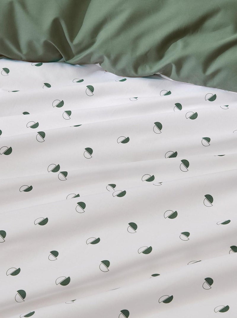 Funda de almohada de percal con estilo geométrico Verde oliva - Kiabi