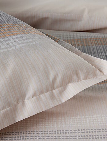 Funda de almohada de percal de algodón a rayas