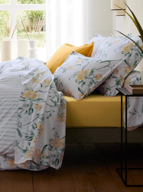 Funda de almohada de percal de algodón con motivo floral - Kiabi