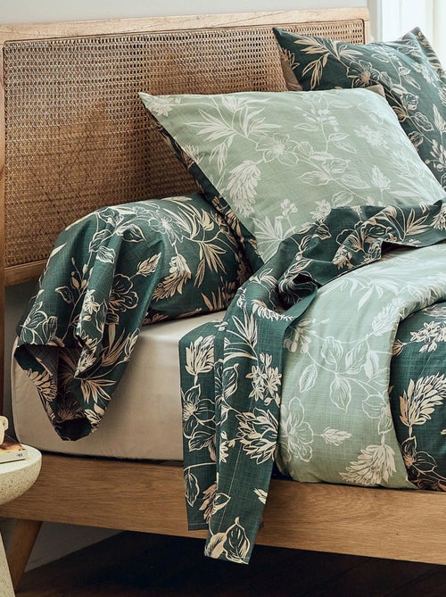 Funda de almohada de percal de algodón con motivos vegetales - Kiabi