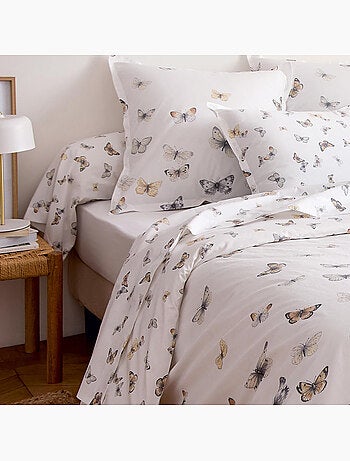 Funda de almohada de percal de algodón de 80 hilos con motivo de mariposas
