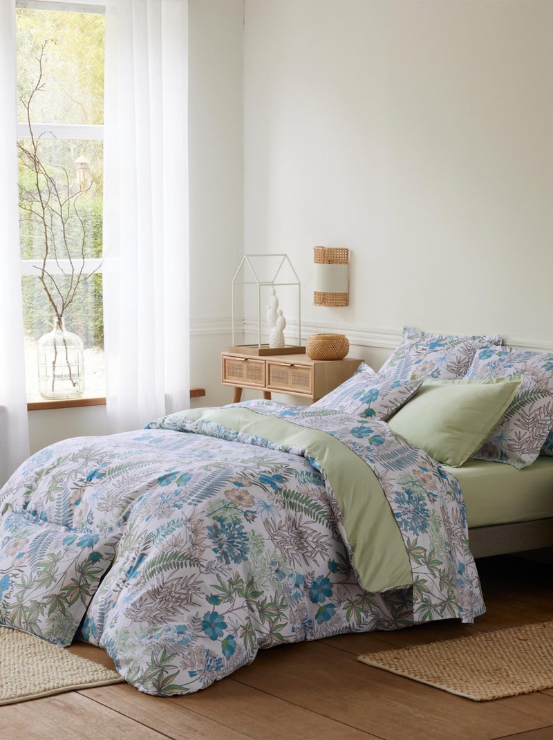 Funda de almohada de satén de algodón ecológico Azul - Kiabi