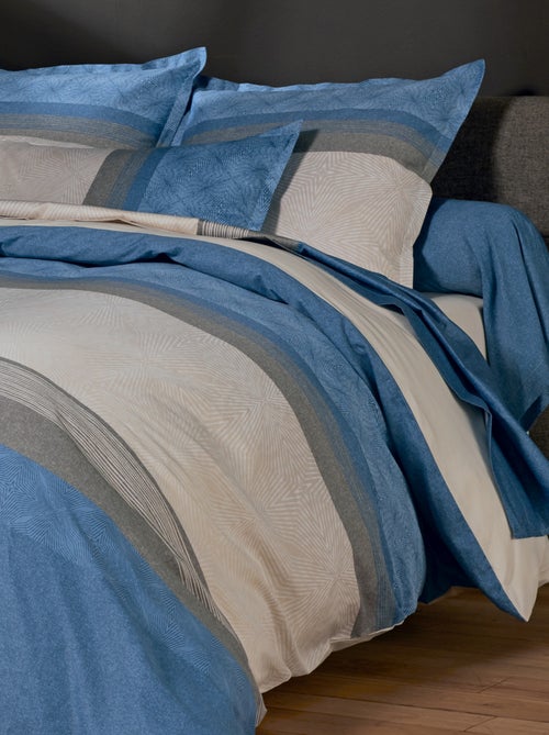 Funda de almohada de satén de algodón geométrica - Kiabi