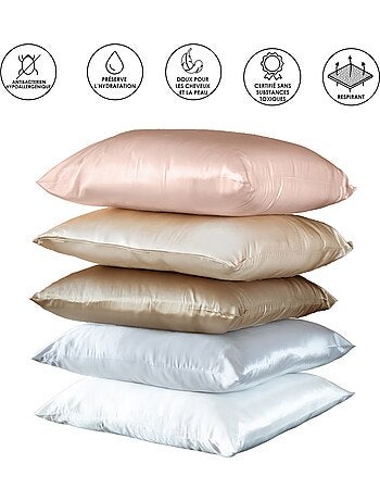 Funda de almohada de seda antiencrespamiento y antiedad