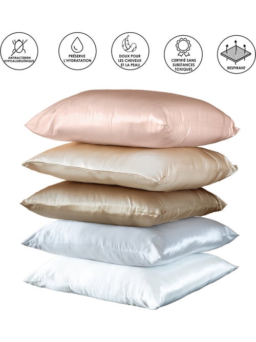 Funda de almohada de seda antiencrespamiento y antiedad - Kiabi Funda de almohada de seda antiencrespamiento y antiedad - Kiabi