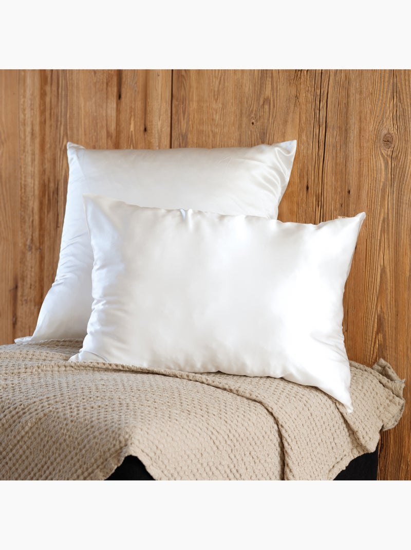 Funda de almohada de seda antiencrespamiento y antiedad Blanco - Kiabi