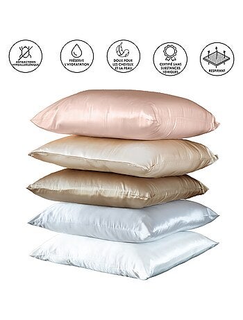 Funda de almohada de seda antiencrespamiento y antiedad