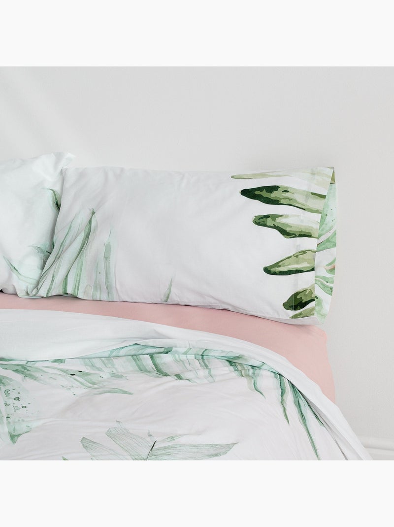 Funda de almohada Delicate "Happyfriday" Blanco Verde - Kiabi