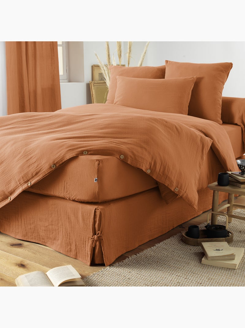 Funda de almohada – doble gasa de algodón – gaïa minuit Albaricoque - Kiabi