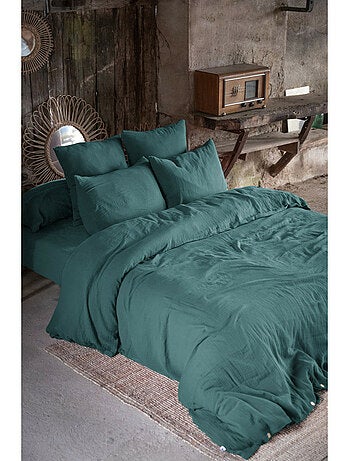 Funda de almohada – doble gasa de algodón – gaïa minuit