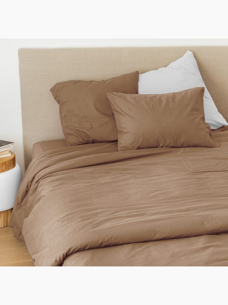 Funda de almohada en algodón lavado Cap ferret Marrón chocolate - Kiabi