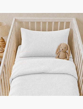Funda de Almohada en Muselina de Algodón Orgánico Miel