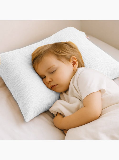 Funda de Almohada en Muselina de Algodón Orgánico Blanco - Kiabi
