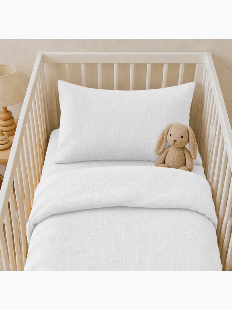 Funda de Almohada en Muselina de Algodón Orgánico Blanco Blanco - Kiabi