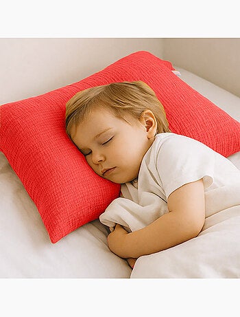 Funda de Almohada en Muselina de Algodón Orgánico Miel