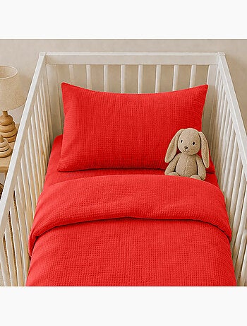 Funda de Almohada en Muselina de Algodón Orgánico Miel