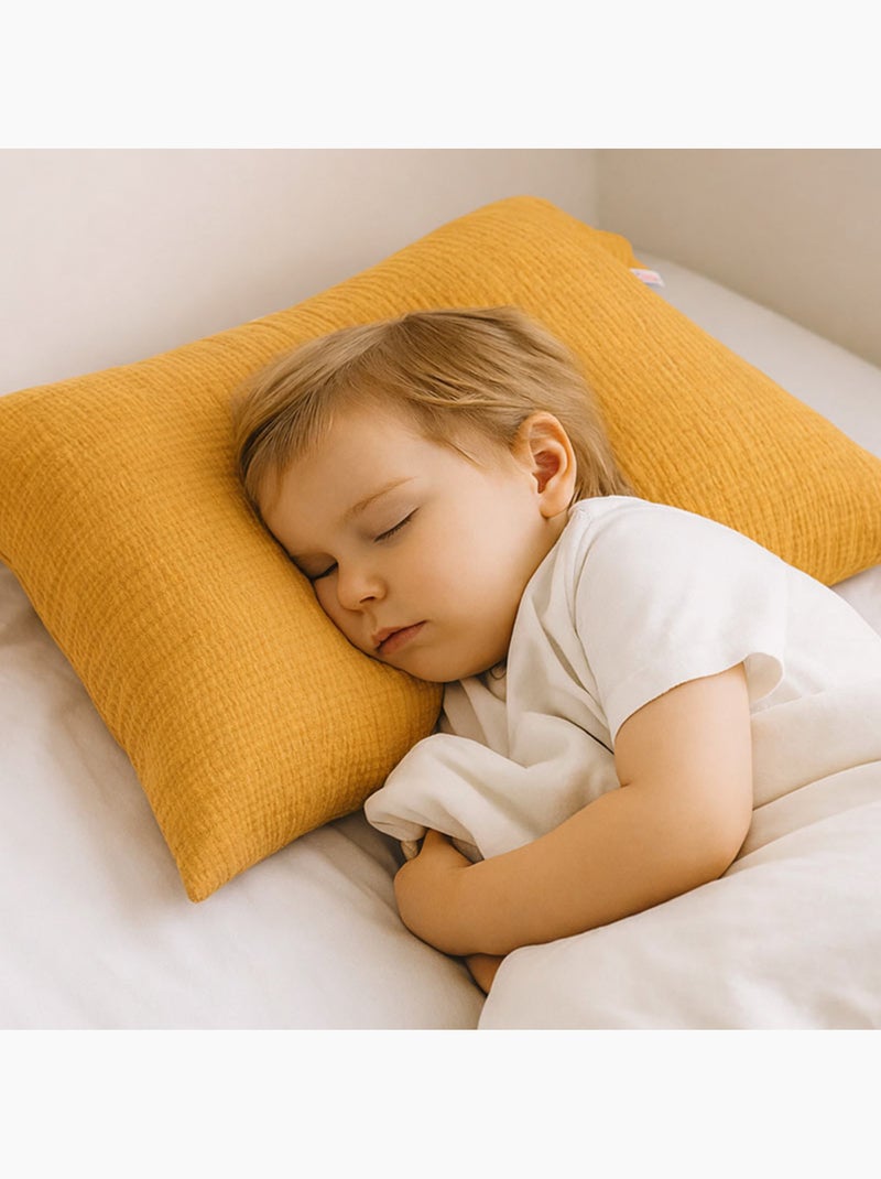 Funda de Almohada en Muselina de Algodón Orgánico Miel Beige - Kiabi