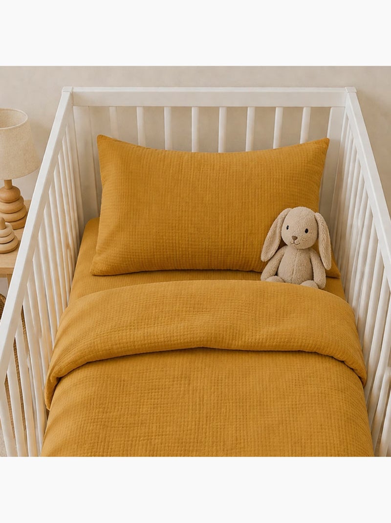 Funda de Almohada en Muselina de Algodón Orgánico Miel Beige - Kiabi