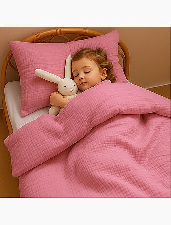 Funda de Almohada en Muselina de Algodón Orgánico Miel