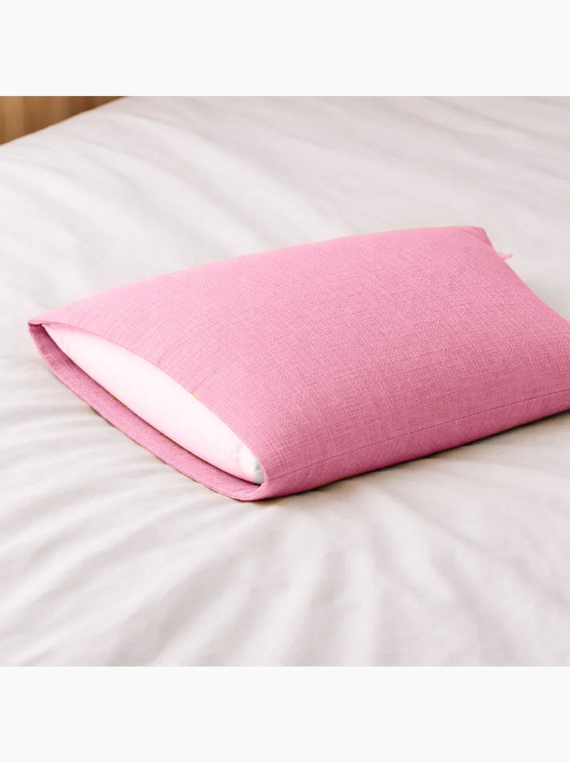 Funda de Almohada en Muselina de Algodón Orgánico Rosa Rosa - Kiabi