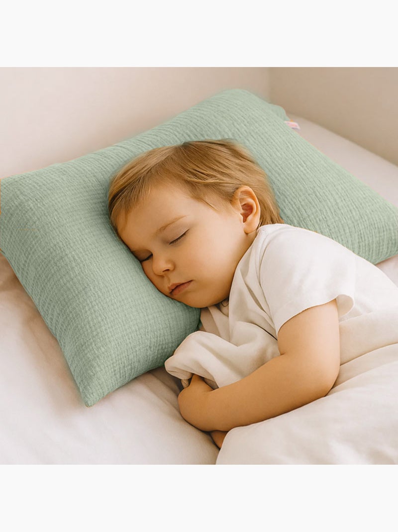 Funda de Almohada en Muselina de Algodón Orgánico Verde Verde - Kiabi