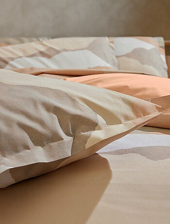 Funda de almohada en percal de algodón con paisaje abstracto
