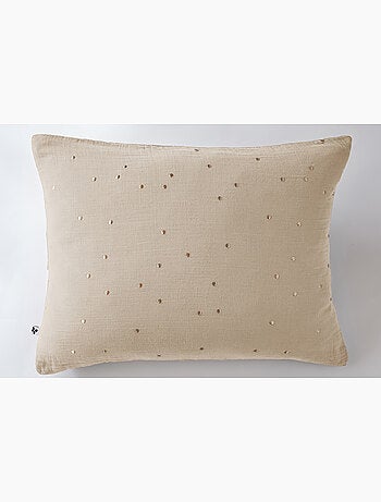 Funda de almohada – gasa de algodón bordada hilo oro – gaïa chic