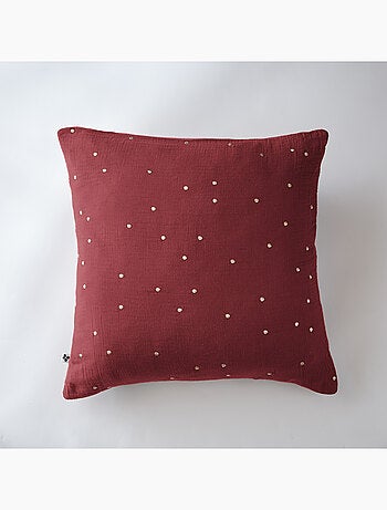 Funda de almohada – gasa de algodón bordada hilo oro – gaïa chic