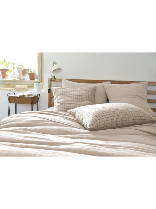 Funda de almohada – gasa de algodón tejida – cuadros pequeños - gaïa mix - Kiabi Funda de almohada – gasa de algodón tejida – cuadros pequeños - gaïa mix - Kiabi