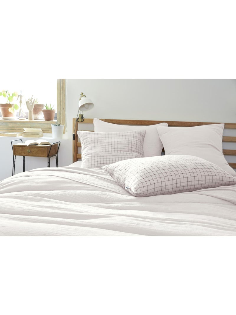 Funda de almohada – gasa de algodón tejida – cuadros pequeños - gaïa mix Blanco - Kiabi