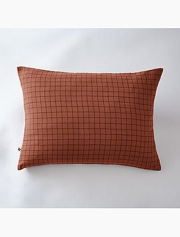 Funda de almohada – gasa de algodón tejida – cuadros pequeños - gaïa mix