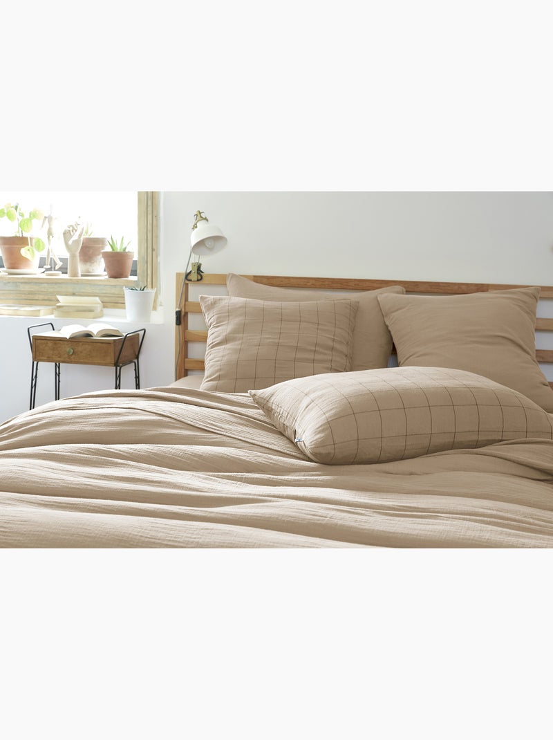 Funda de almohada – gasa de algodón tejida – gaïa match Beige Cordel - Kiabi