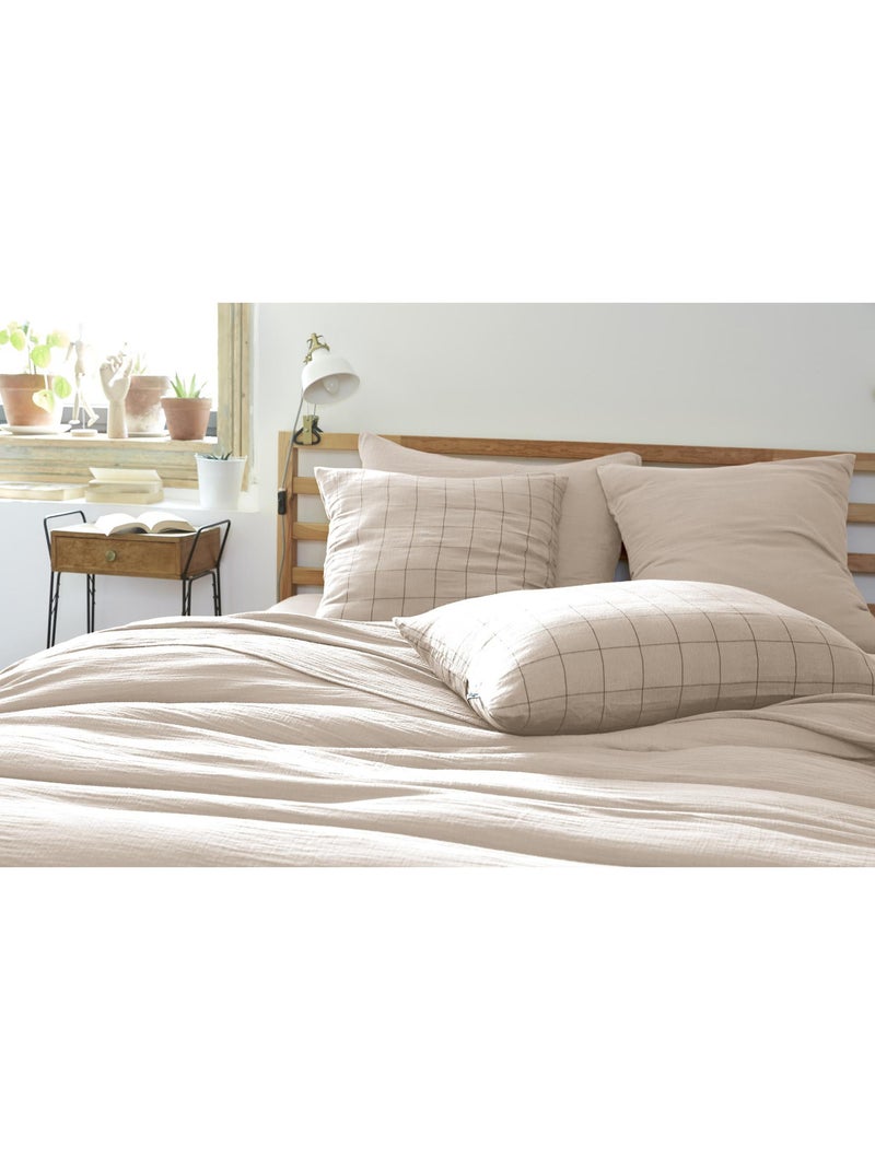 Funda de almohada – gasa de algodón tejida – gaïa match Beige Pampa - Kiabi
