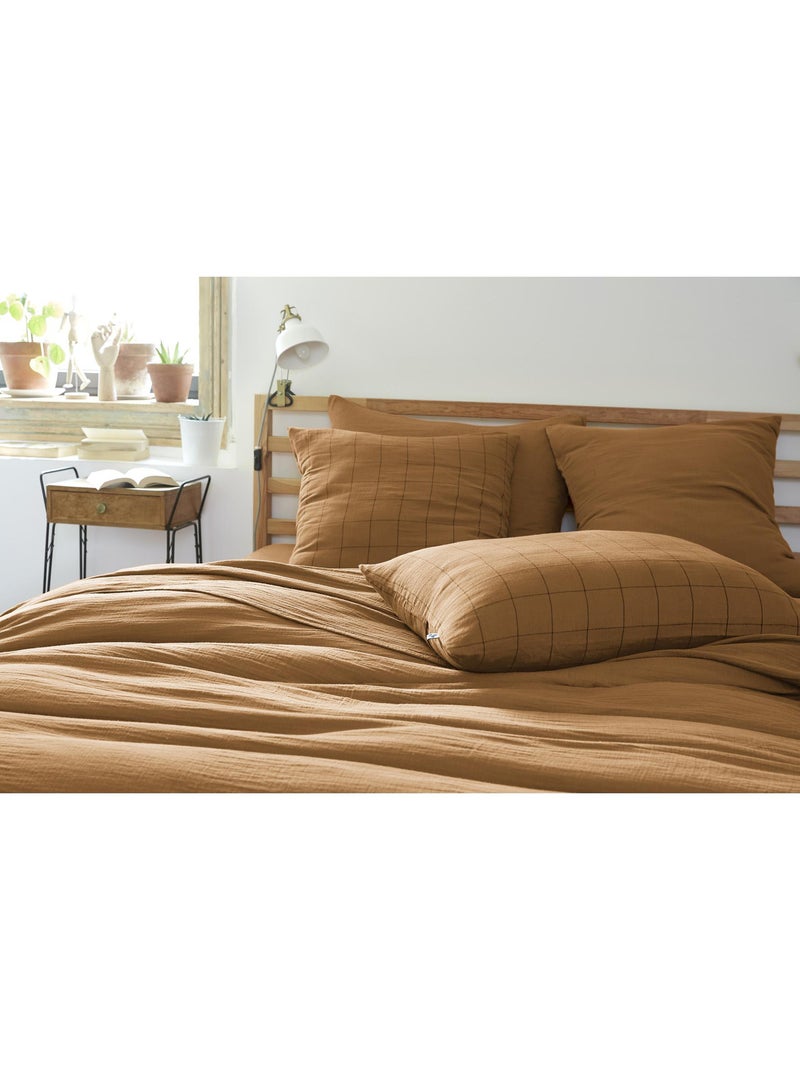 Funda de almohada – gasa de algodón tejida – gaïa match Camel - Kiabi