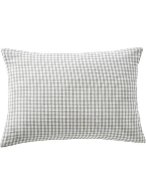 Funda de almohada – gasa de algodón tejida teñida vickie pampa - Kiabi Funda de almohada – gasa de algodón tejida teñida vickie pampa - Kiabi