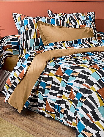 Funda de almohada geométrica de algodón