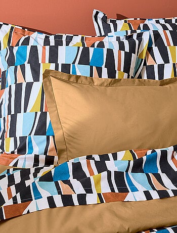 Funda de almohada geométrica de algodón