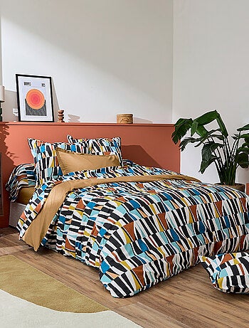 Funda de almohada geométrica de algodón