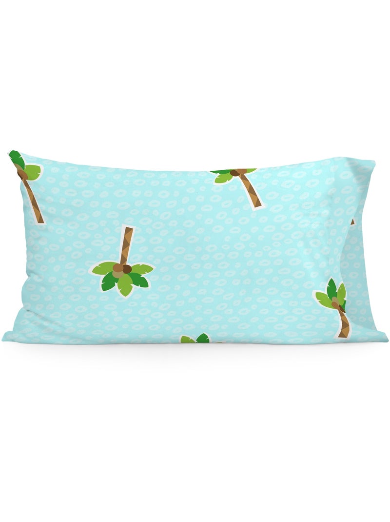 Funda de almohada Hippo "Happyfriday" Azul Verde - Kiabi