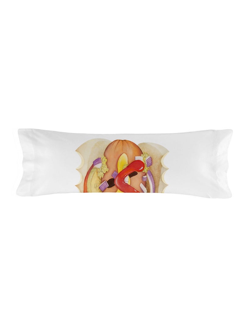 Funda de almohada Hotdog "Happyfriday" Blanco - Kiabi