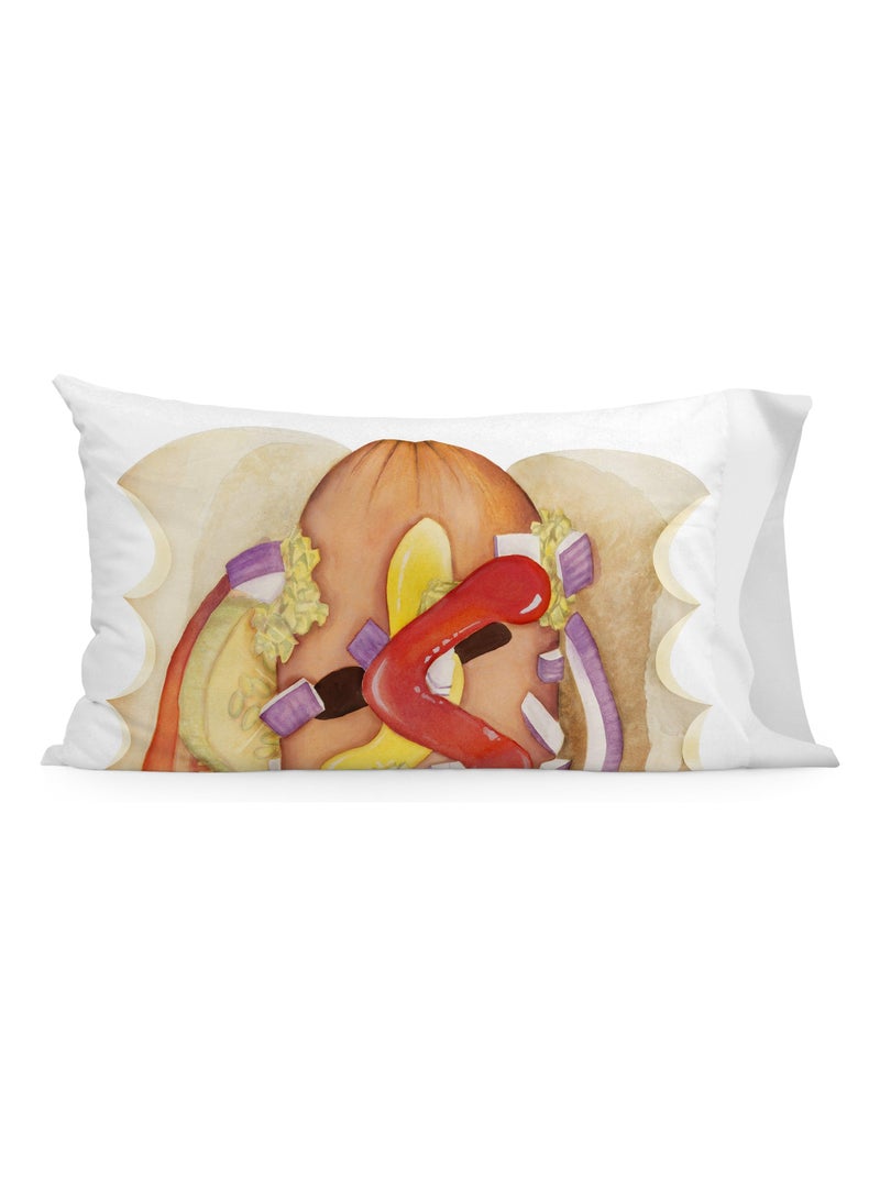 Funda de almohada Hotdog "Happyfriday" Blanco - Kiabi