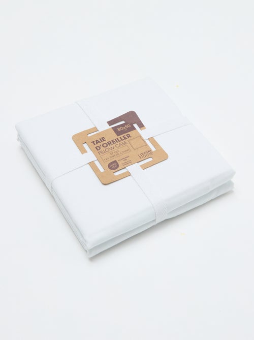 Funda de almohada lisa - 50 x 80 cm aproximadamente - Kiabi Funda de almohada lisa - 50 x 80 cm aproximadamente - Kiabi
