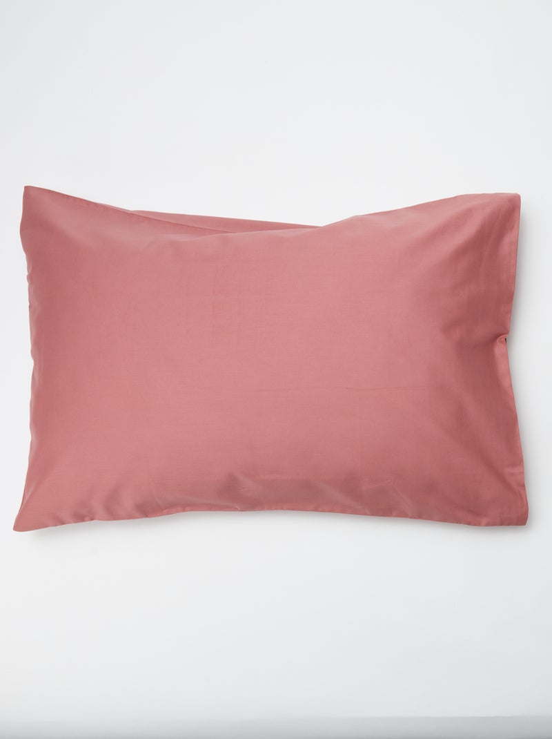 Funda de almohada lisa - 50 x 80 cm aproximadamente Rosa - Kiabi